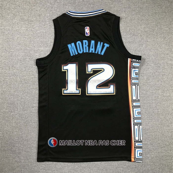 Maillot Enfant Memphis Grizzlies Ja Morant NO 12 Ville 2022-23 Noir